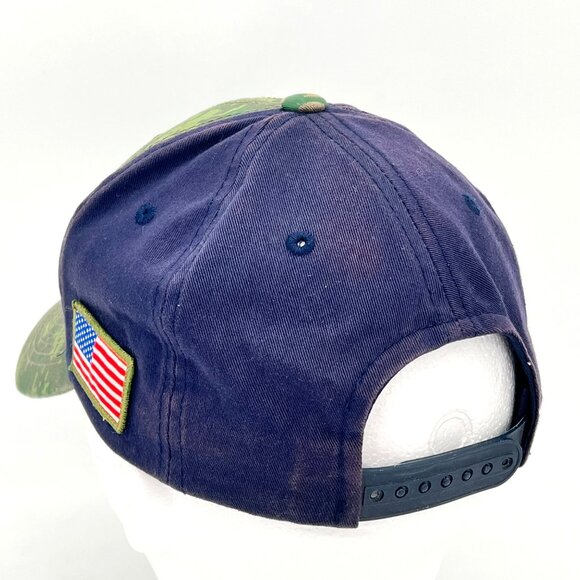 Dallas Cowboys Veterans NFL Camo & Navy OSFA Cap Hat American Flag Patch & Star - Picture 12 of 16